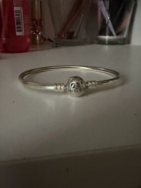 Prince Silver Bangle Bracelet with Round 'Princess' Charm